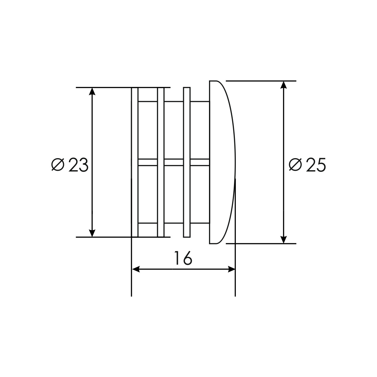Заглушка для трубы хром D-25мм SOLLER 121-001