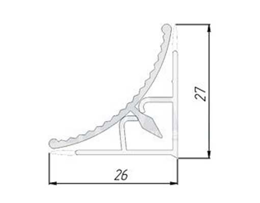 Плинтус алюминиевый 3,05м рифленый