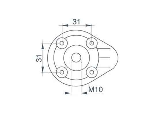 Опора кухонная 100-130 мм. черн.(без ком.)