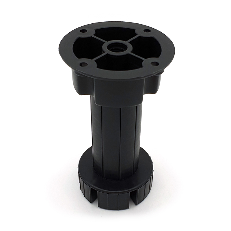 Опора кухонная 100 мм неразборная регулируемая 95-130 мм пластик черная (200) 125-218