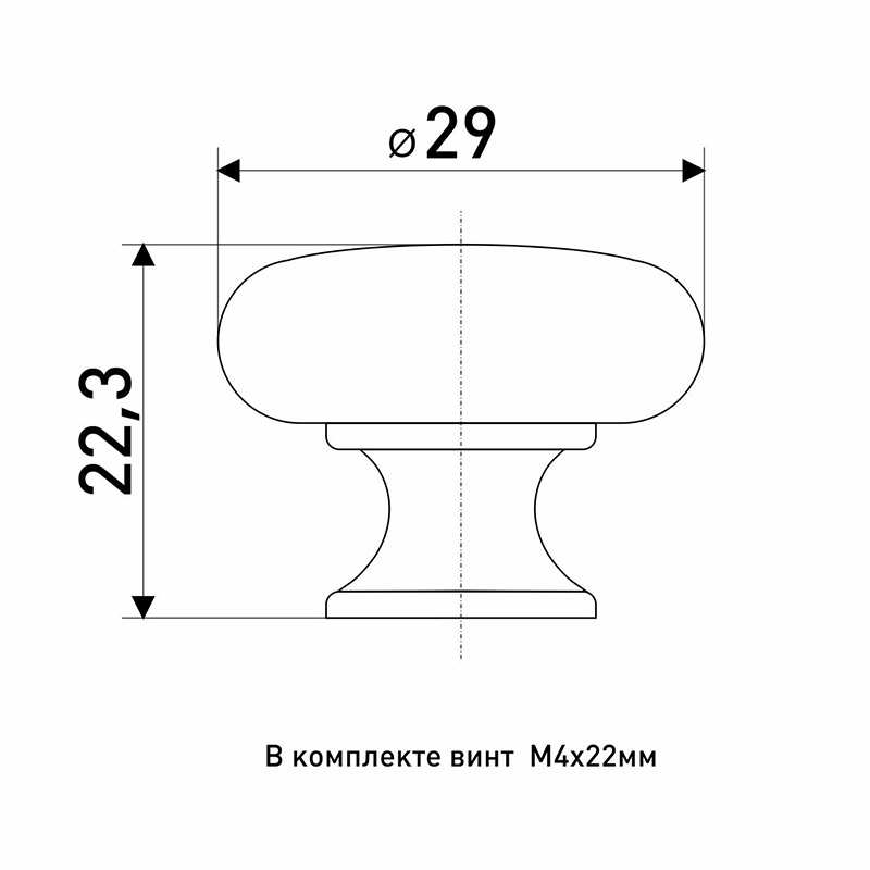 Ручка кнопка меб 14ZY d-29 мм (80/800)