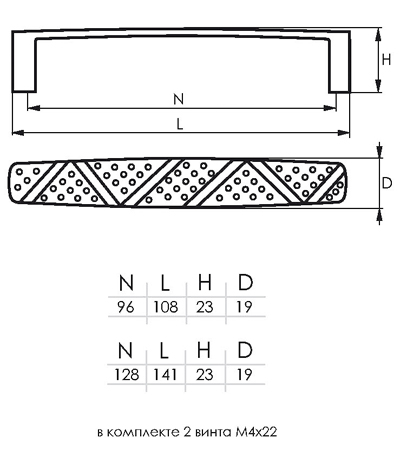 Ручка-скоба ZY-872 128мм