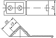 Уголок-стяжка плас. на 2 шурупа Орех