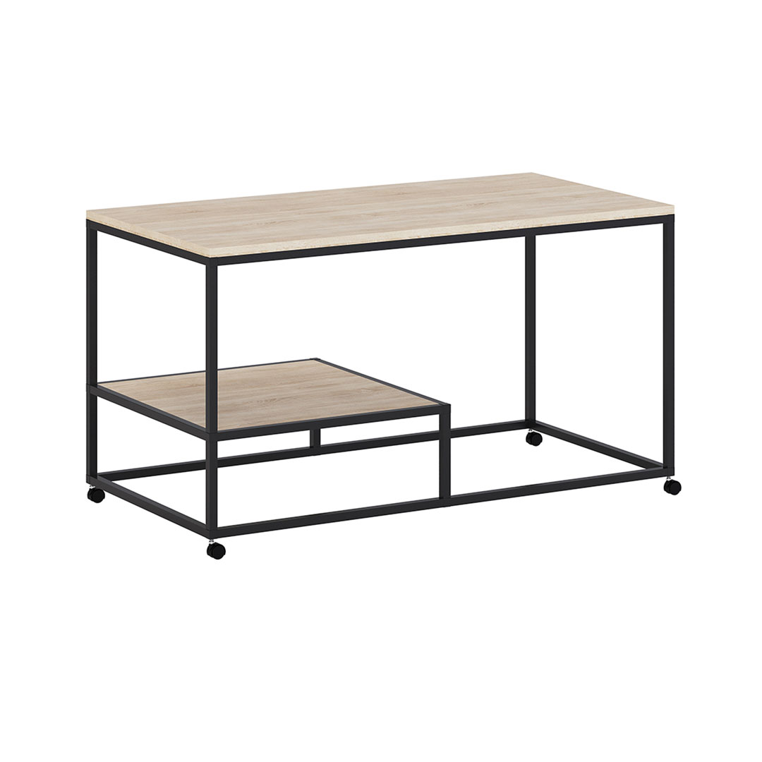 Стол ПЭЙПЕР (Черный муар.ЛДСП (Дуб Сонома))