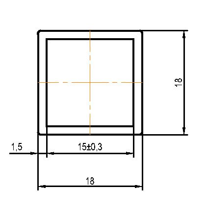 Профиль базовый 18*18*3000 толщина1,5мм