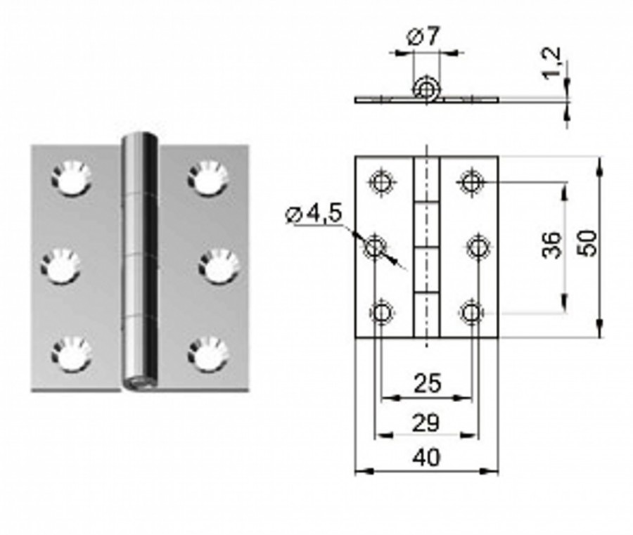 Петля №4 (цинк) (50х40) Окулово