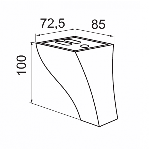 Опора для меб. Т-400302 венге 75*90*100 мм Т-400302