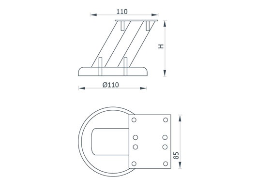 Опора д/мебели 127 Н 50мм сталь хром FR127S.060CP