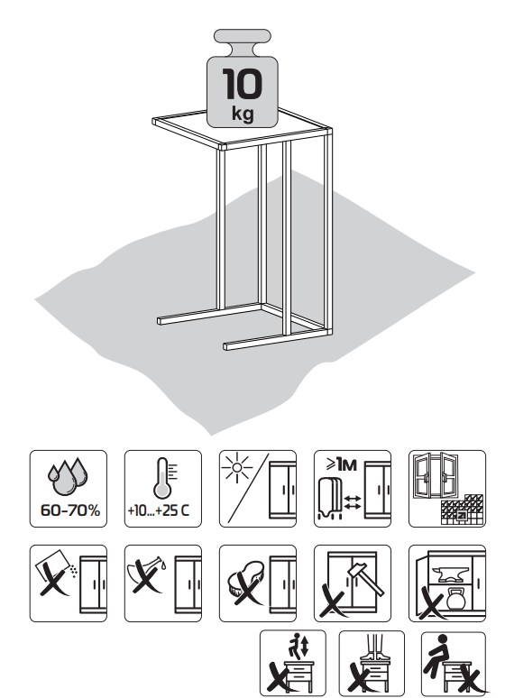 Стол журнальный МИНИ (Черный муар.ЛДСП (Дуб Сонома))