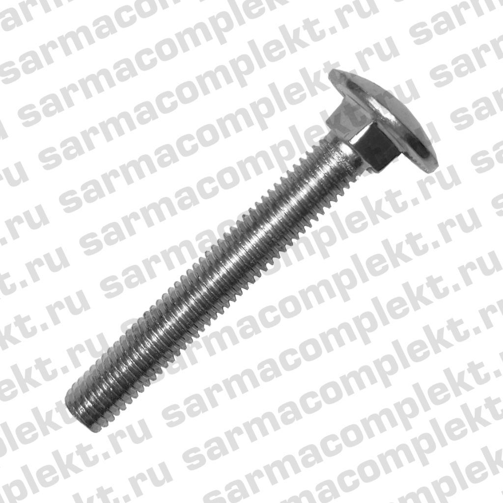 Болт мебельный М6х60 ОЦ кв. подг. DIN 603 (10 кг.)