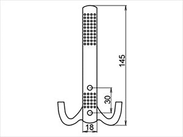 Крючок с перфорацией 3-х рожковый мат. черный