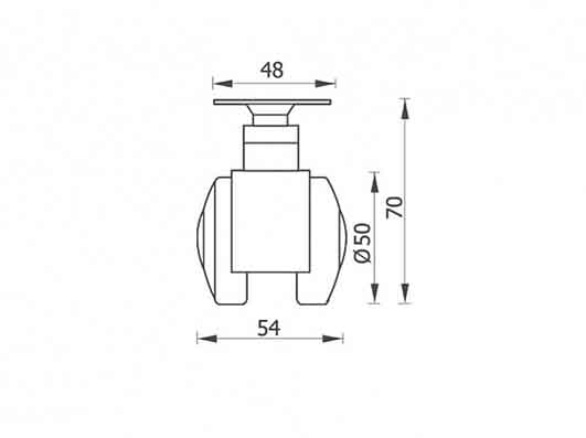 Опора колесн.декор.320D 51мм без торм FR320A.051BL