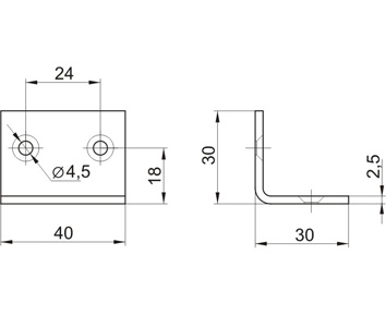 Уголок  №422 (цинк) (40х30х30) КН (200)