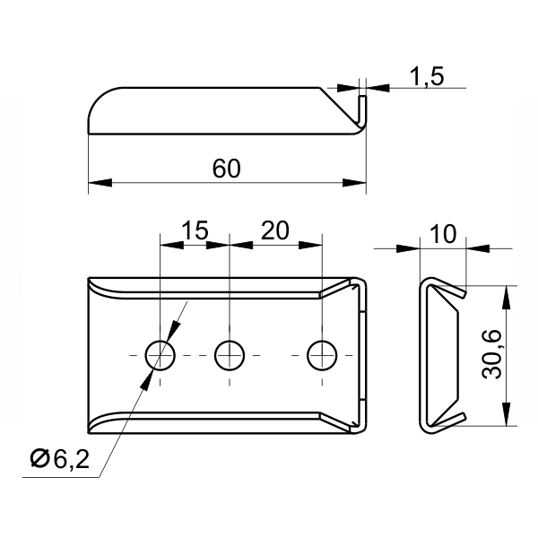 Соединитель №419 внешний (цинк)