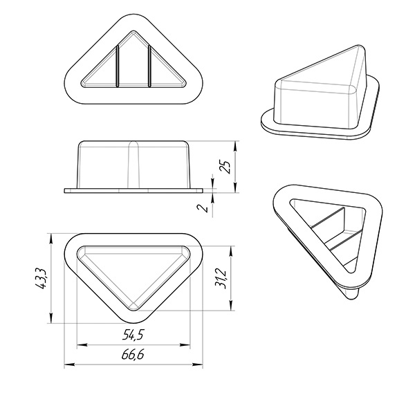 Опора треугольная пластик
