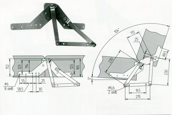 Мех.транс. Замок-книжка Б/У плоский 10.3.М