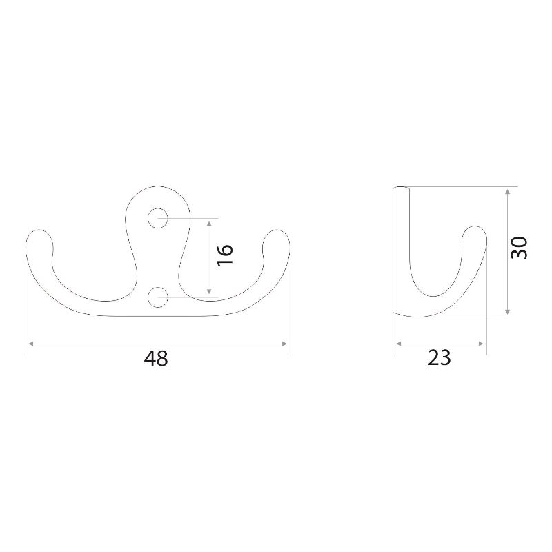 Крючок мебельный двойной малый