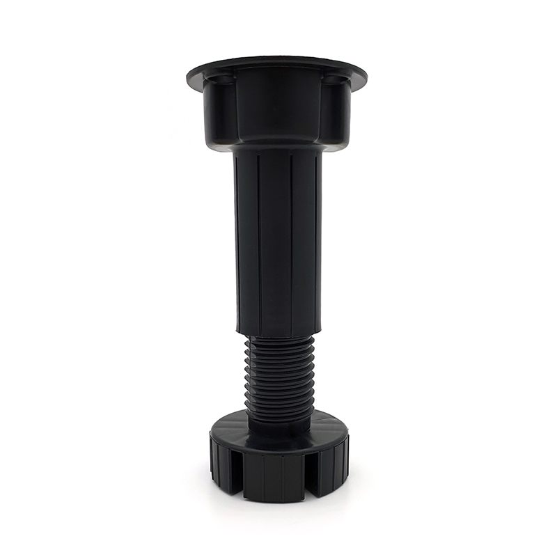 Опора кухонная 100 мм неразборная регулируемая 95-130 мм пластик черная (200) 125-218