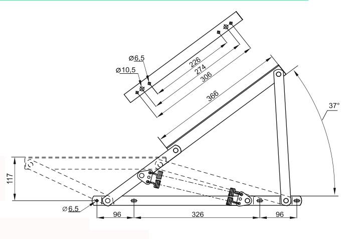 Мех.транс. Подъема тахты №546 (цинк) без пружин