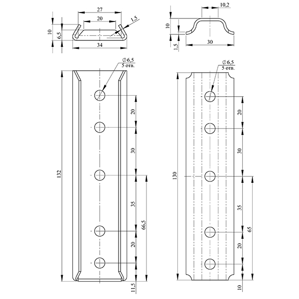 Соединитель №548 (полимер антик медь)