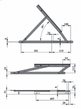Мех.транс. Подъема тахты №509(цинк)