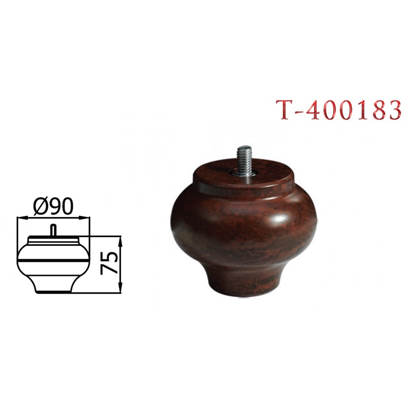 Опора для меб. Т-400183 древесный Н-75 см. с болтом