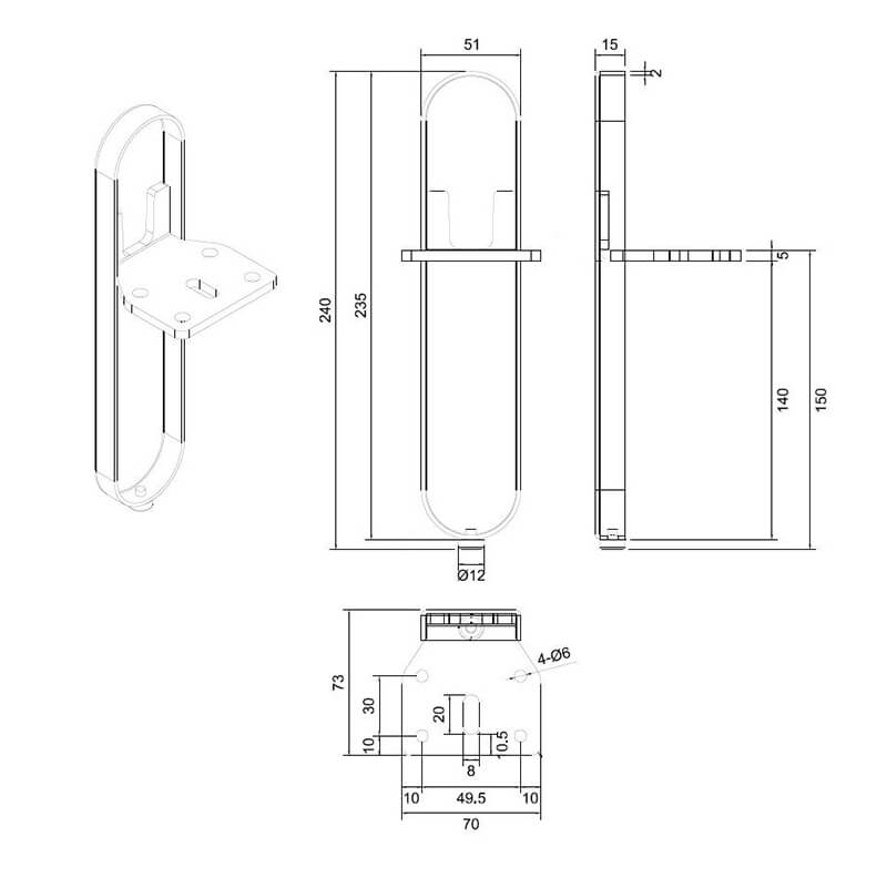 Опора для мебели MetalLine 900 H150-240мм