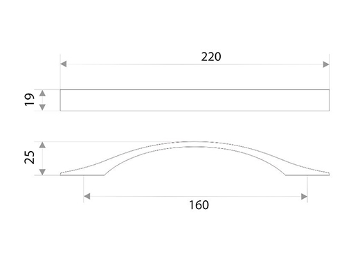 Ручка-скоба (AL)  меб. "В31" 160 мм