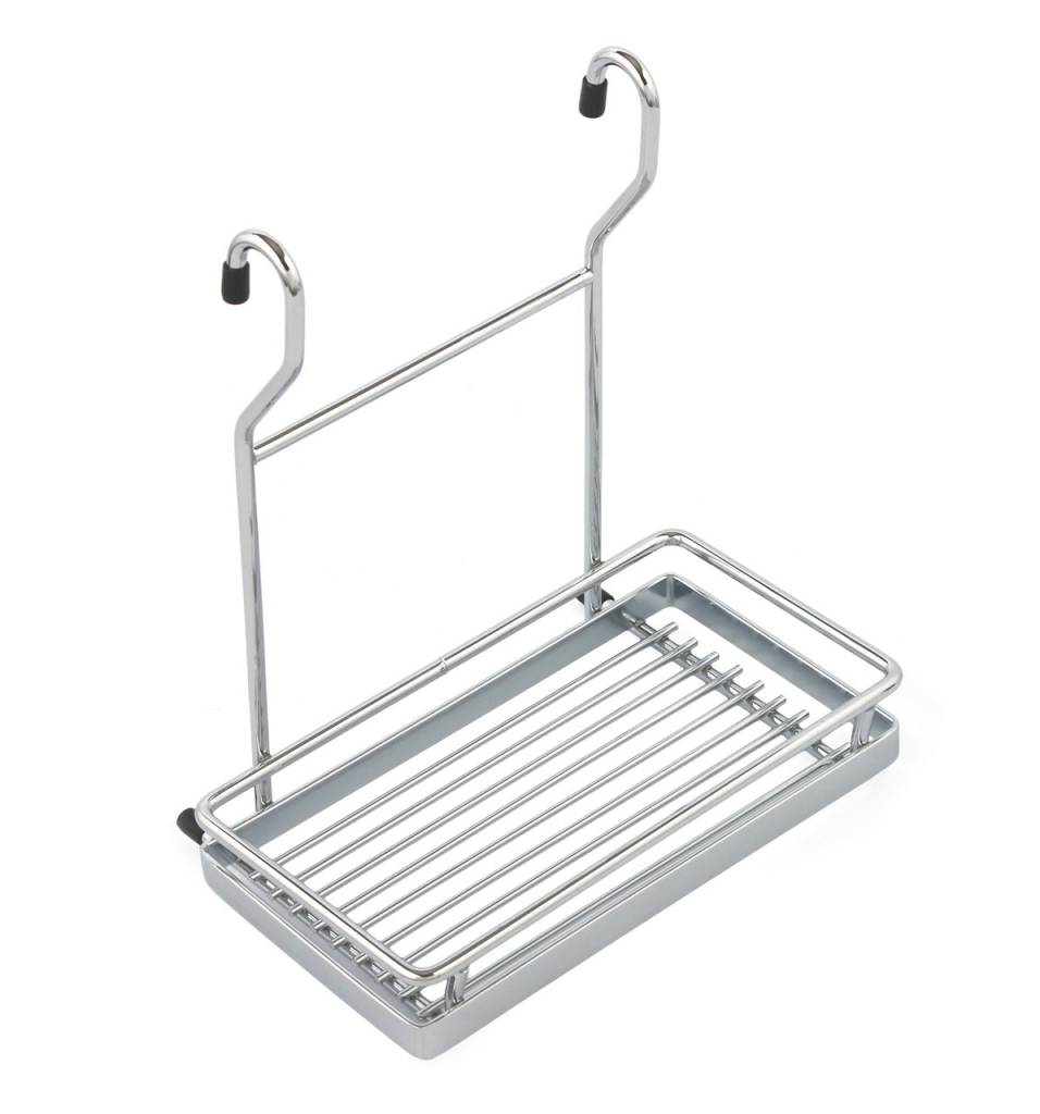 Полка одинарная с мини бортиком для рейлинга d-16 мм SOLLER 220*150*265 мм 183-045