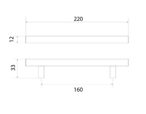 Ручка-рейлинг 8926 - 160мм D-12 хром