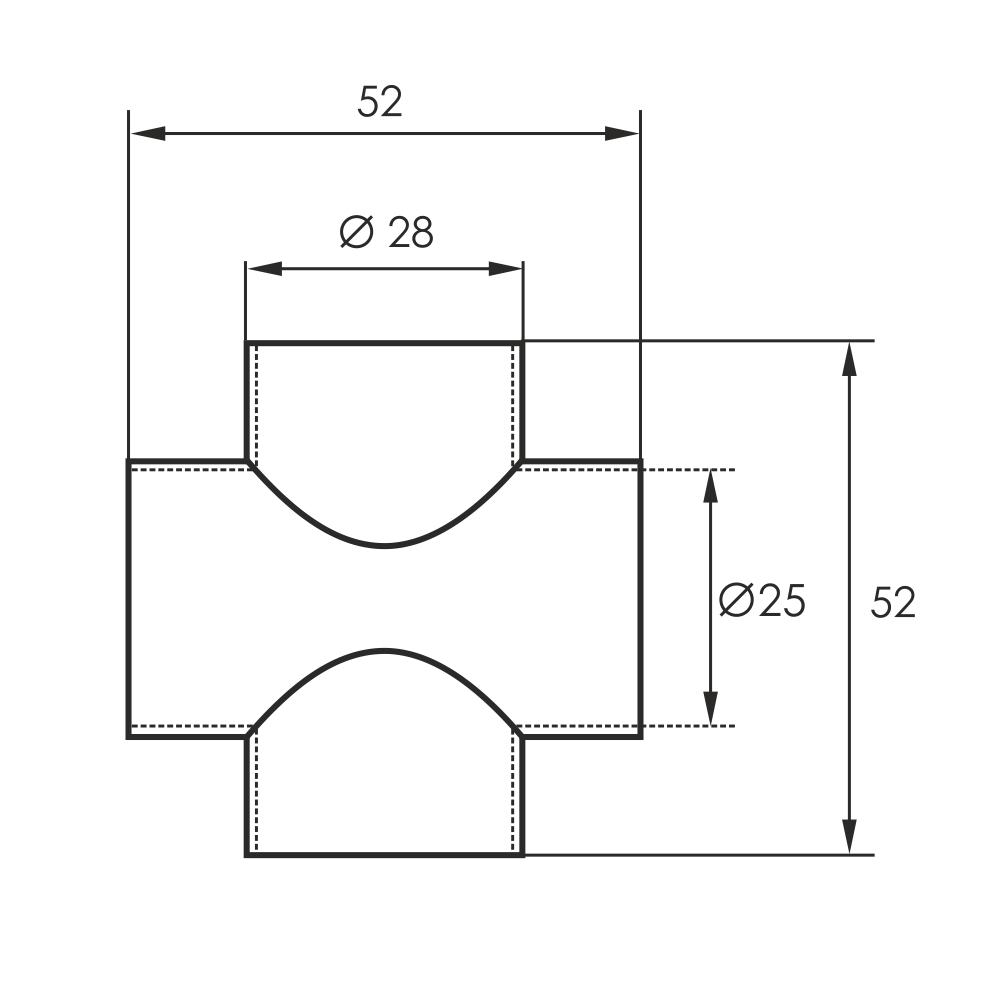 Муфта с 4-мя направлениями Х-образная SOLLER 302Х-ZY d-25мм 121-052