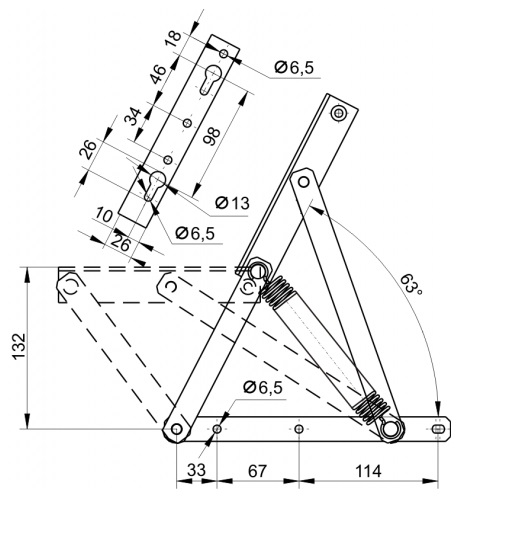 Мех.транс. Подъема тахты 276.00.000 с пружинами