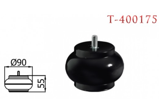 Опора для меб. Т-400175 черный Н-55 мм.