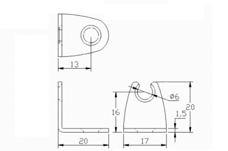 Уголок стяжной мебельный малый ФС-16