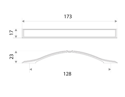Ручка-скоба, ZY-700 (128) хром-никель