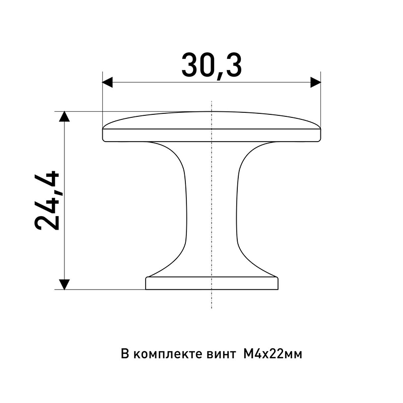 Ручка кнопка меб 306А d-30мм (80/800)