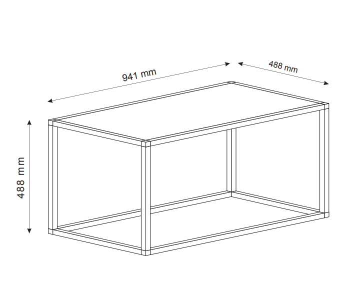 Стол журнальный со стеклом 941*488*488 (стекло- бесцветное)