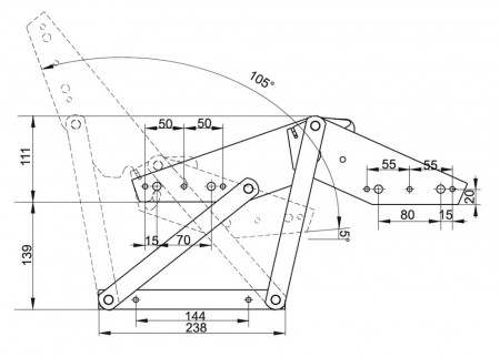 Мех.транс. Замок-книжка Б/У плоский №444 (цинк)(аналог504)