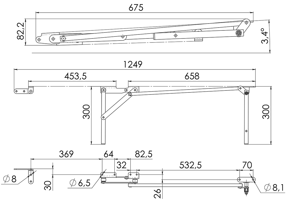 Мех. транс. МТД-09-К (9007) Мейс + Фурнитура (9007)ФММ52-6(L=453мм)
