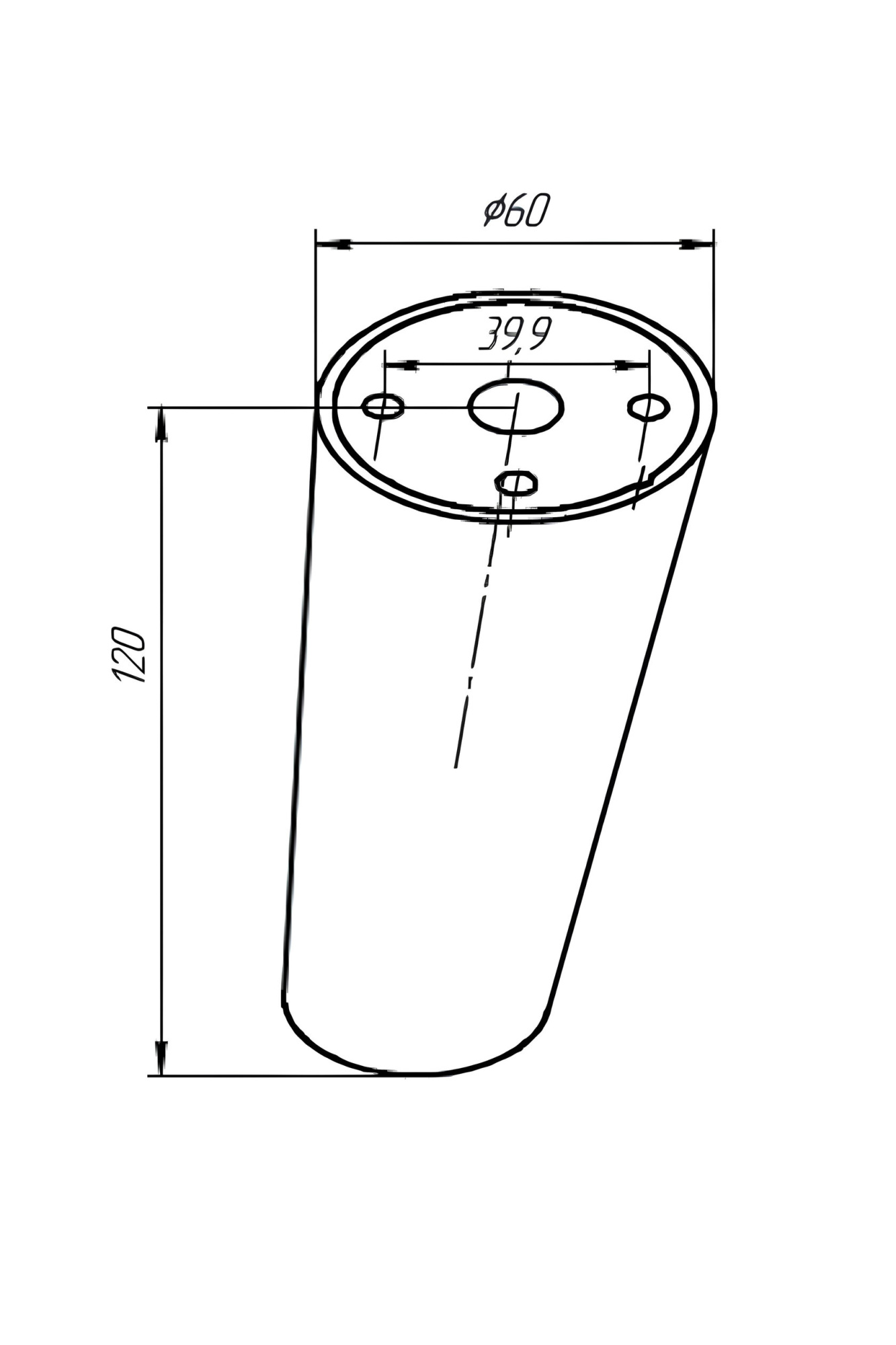 Опора конус 016 Н120 D60